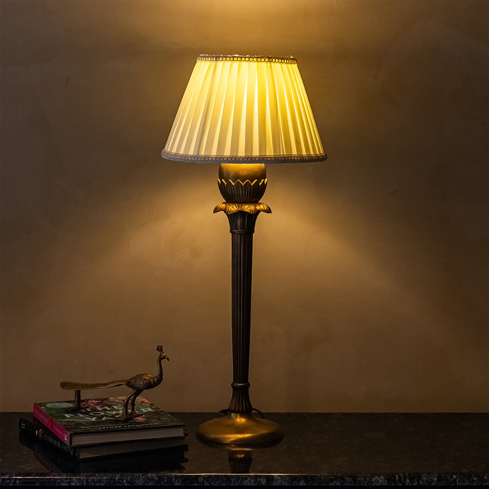Flora Antique Brass Table Lamp