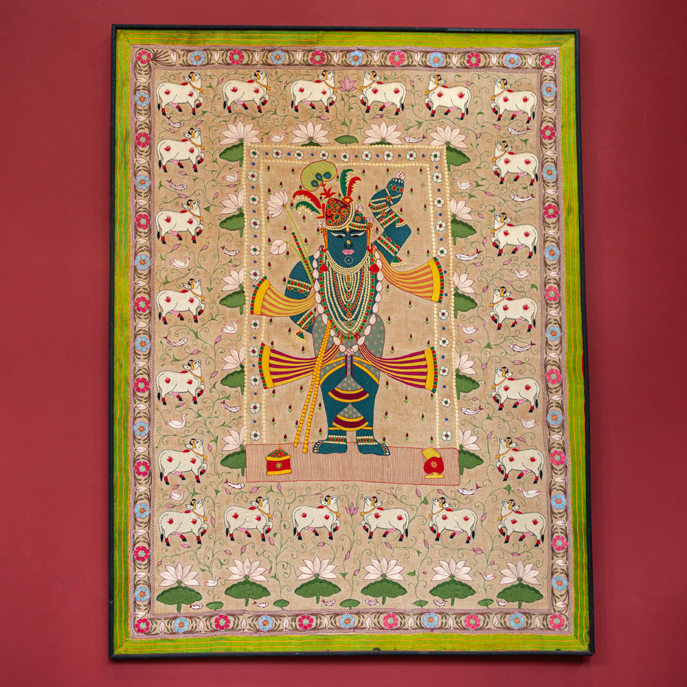 Embroidered Wall Art - Pichwai Shrinathji