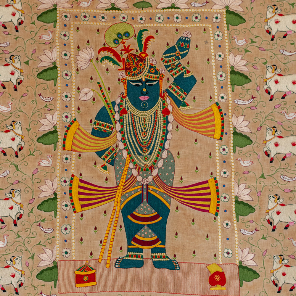 Embroidered Wall Art - Pichwai Shrinathji