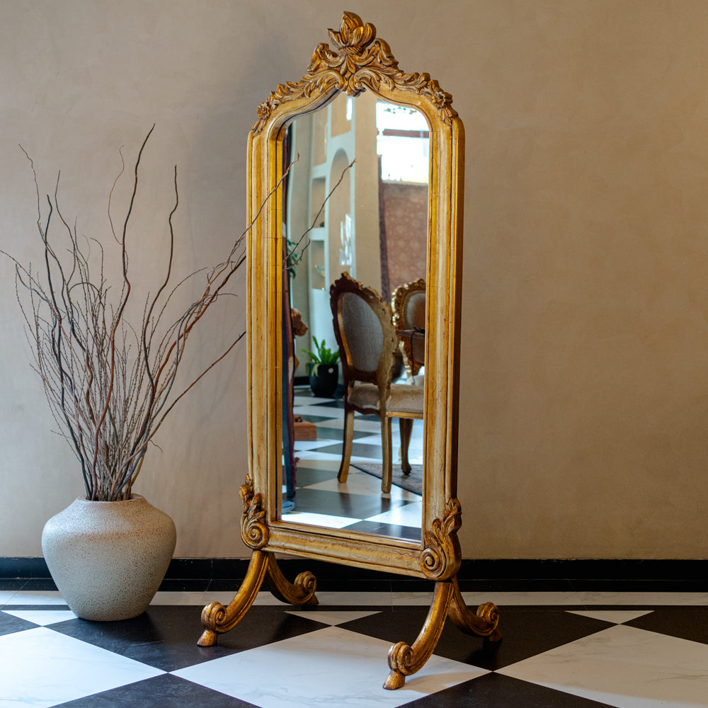Tall Rococo Mirror on Stand