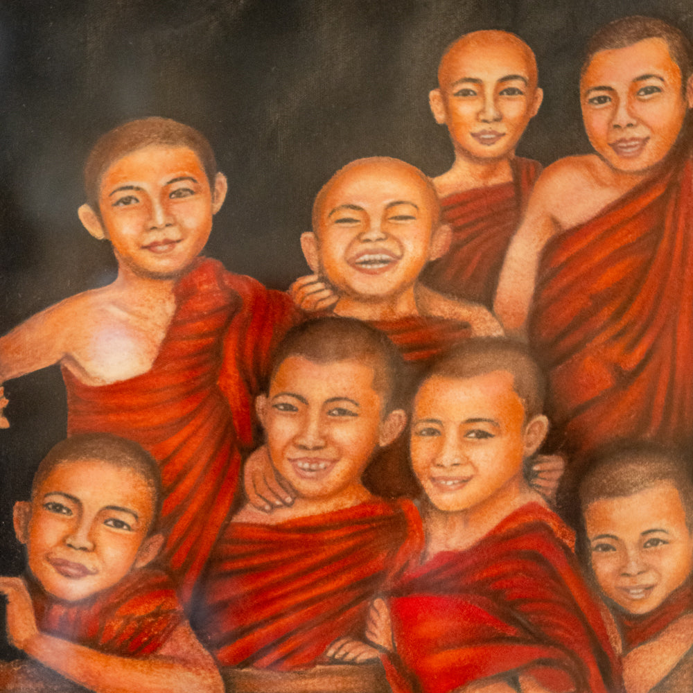 Happy Monks Framed Wall Art
