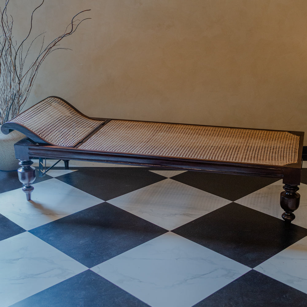 Custom Wooden Rattan Colonial Day Bed
