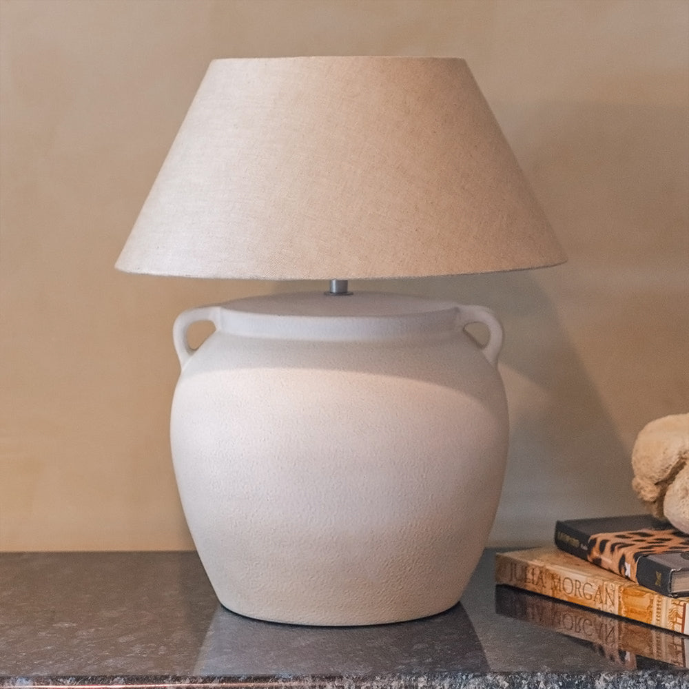 Harvest Jar Ceramic Table Lamp - White