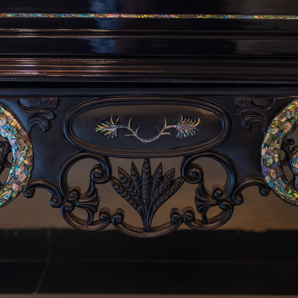 Mother of Pearl Inlay  Ebony Chest of Drawers