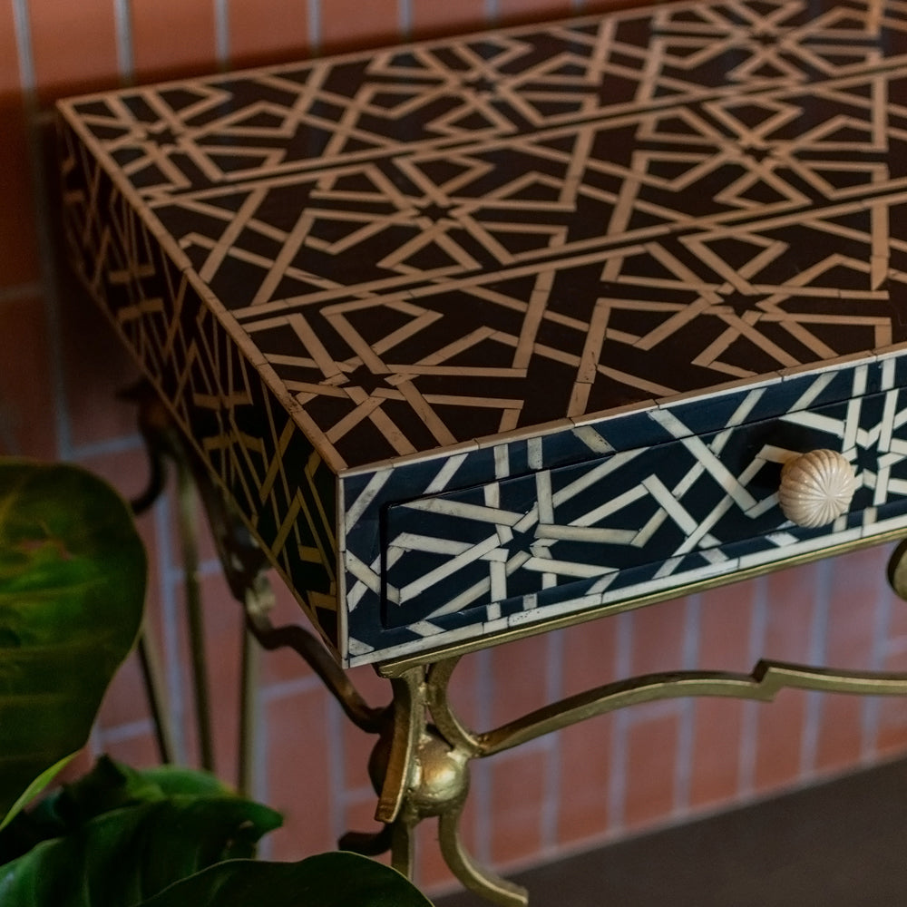 Logan Bone Inlay Study Table