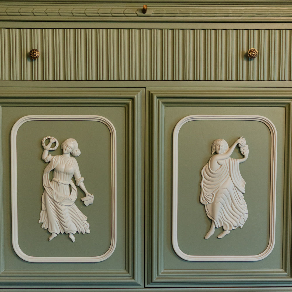 Greco-Roman Cabinet with Hand Carved Sculptures
