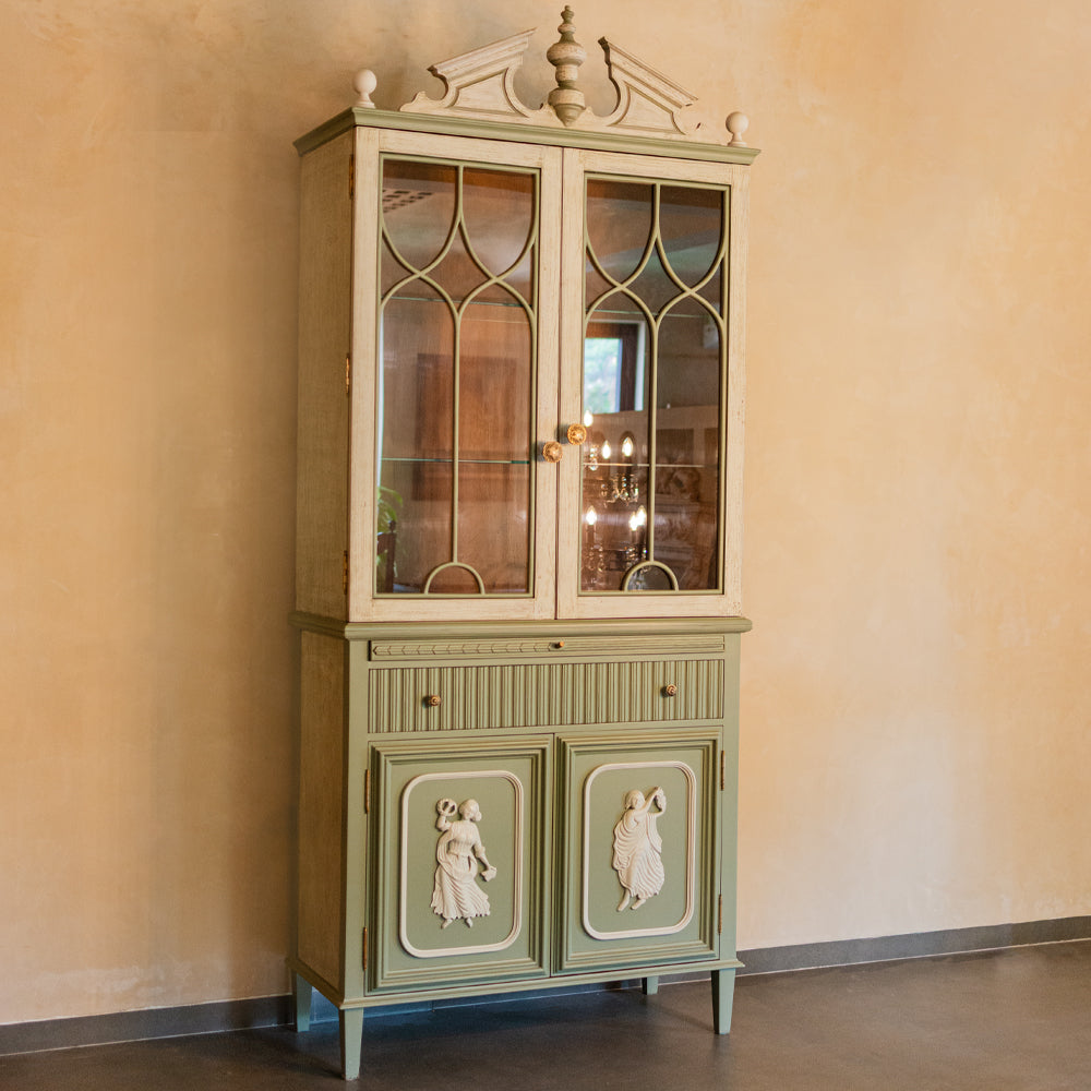 Greco-Roman Cabinet with Hand Carved Sculptures