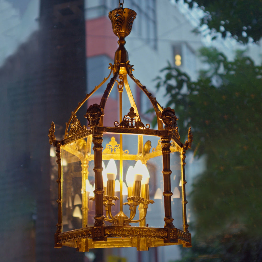 Ornate Brass Lantern Chandelier