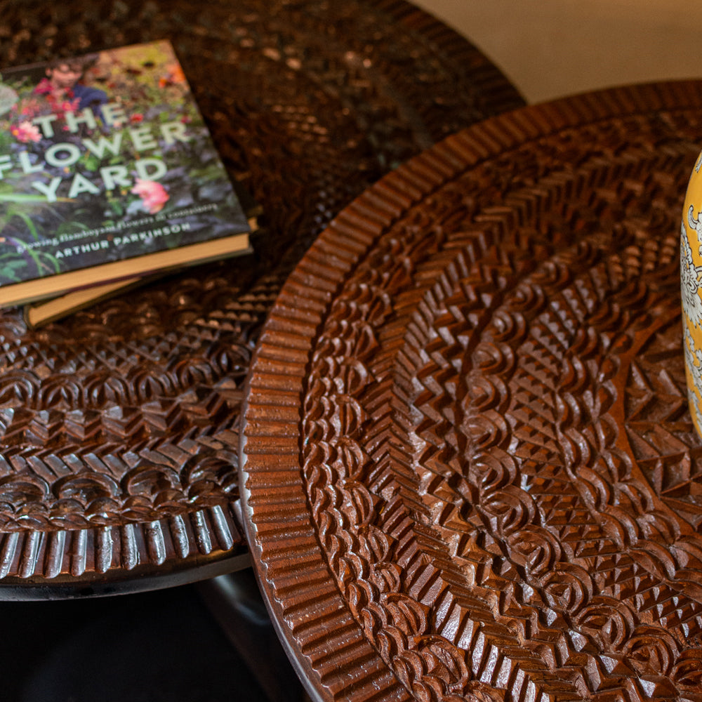 Kashmir Carved Nesting Tables (Set of 2)