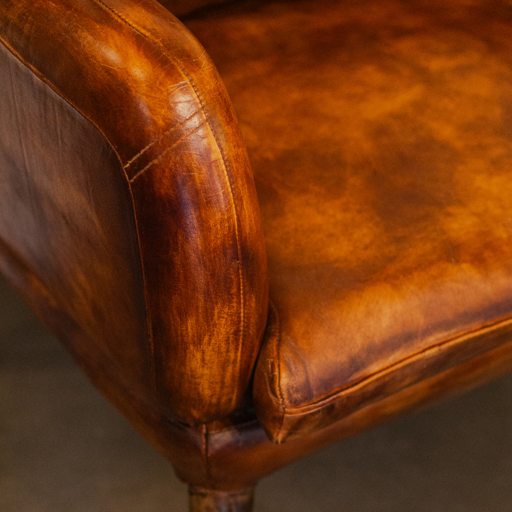 Vintage Cognac Leather Lounge Chair