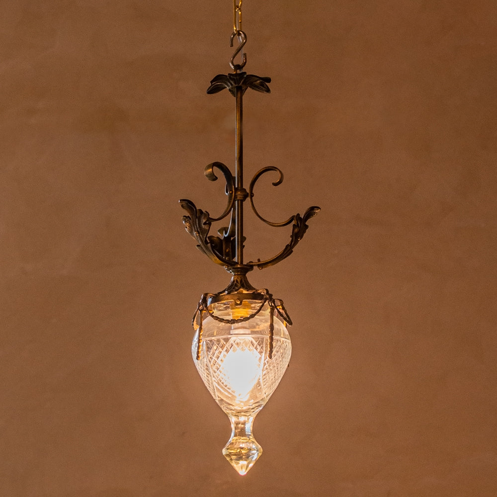 Brass & Cut Glass Daphne Light