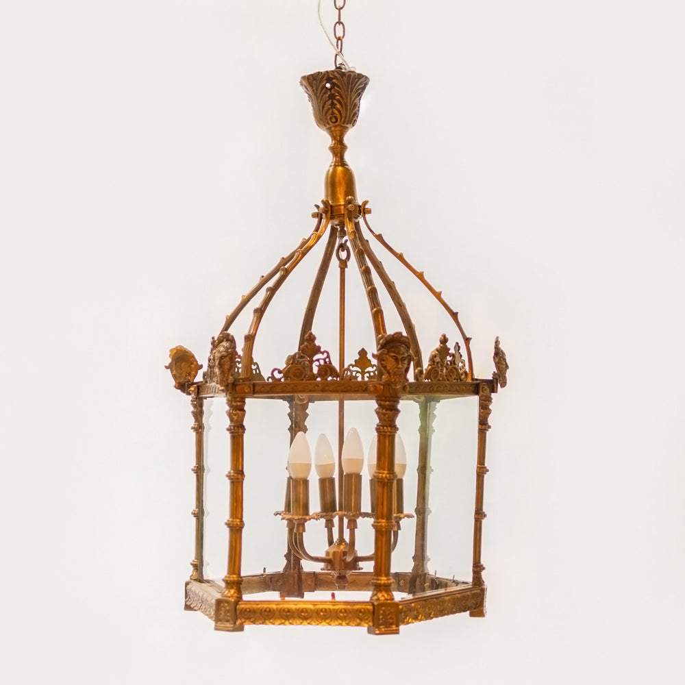 Ornate Brass Lantern Chandelier