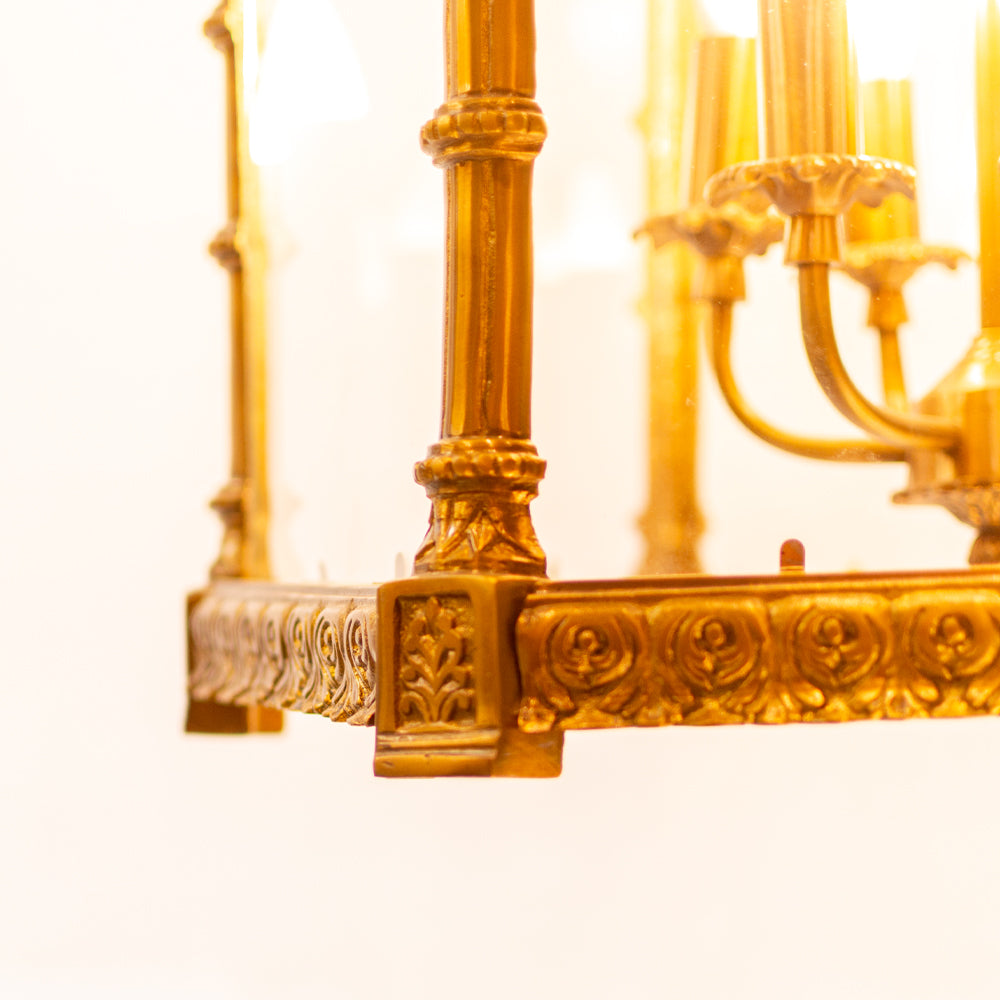 Ornate Brass Lantern Chandelier