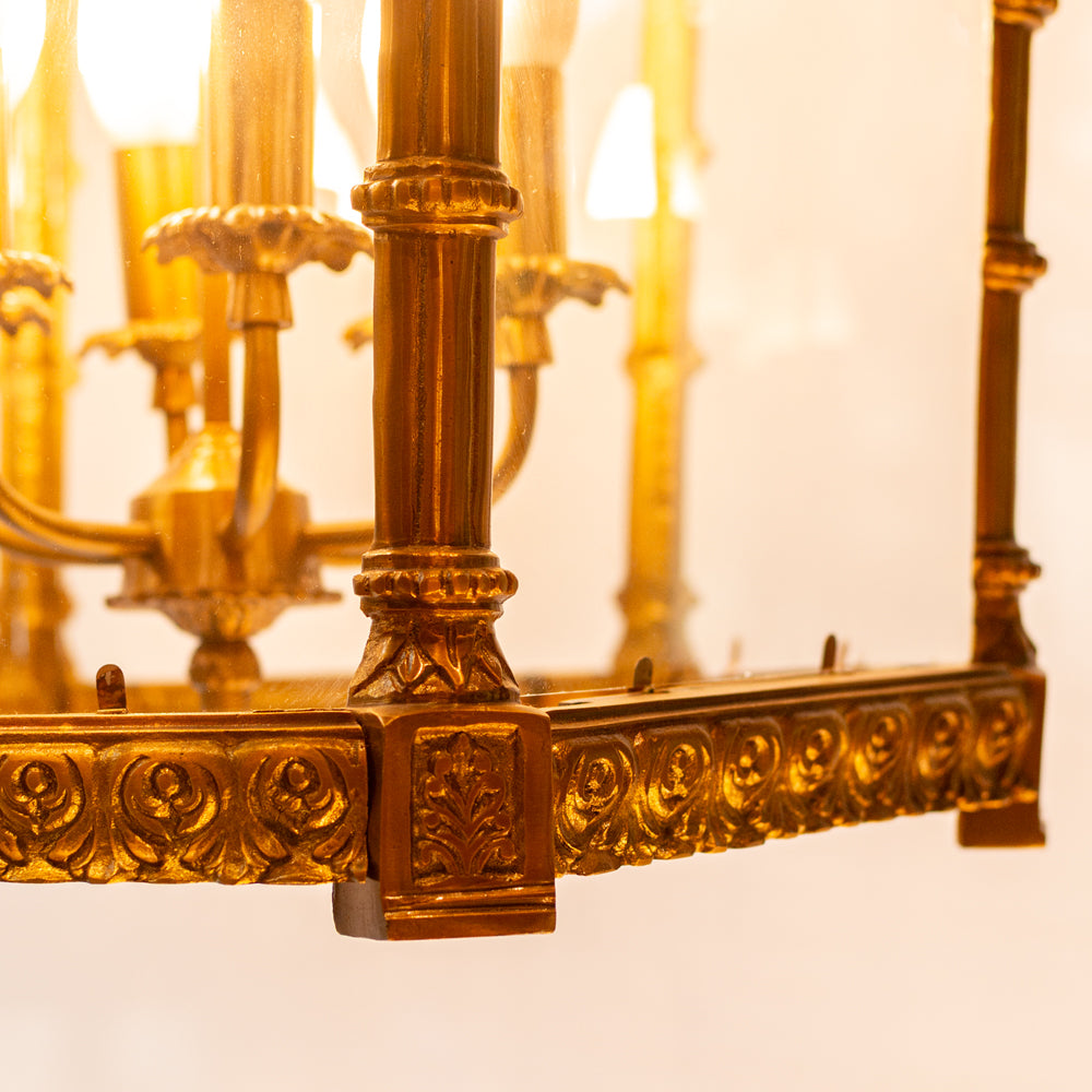 Ornate Brass Lantern Chandelier