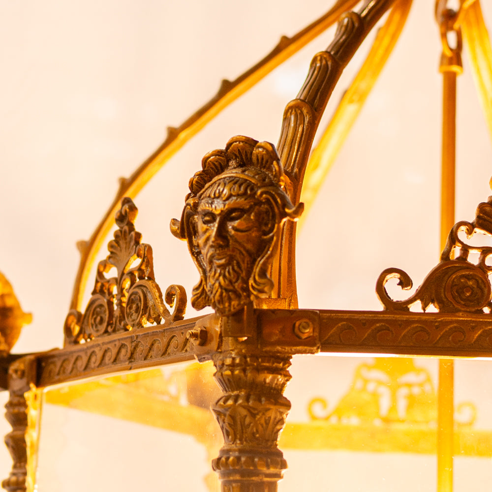 Ornate Brass Lantern Chandelier