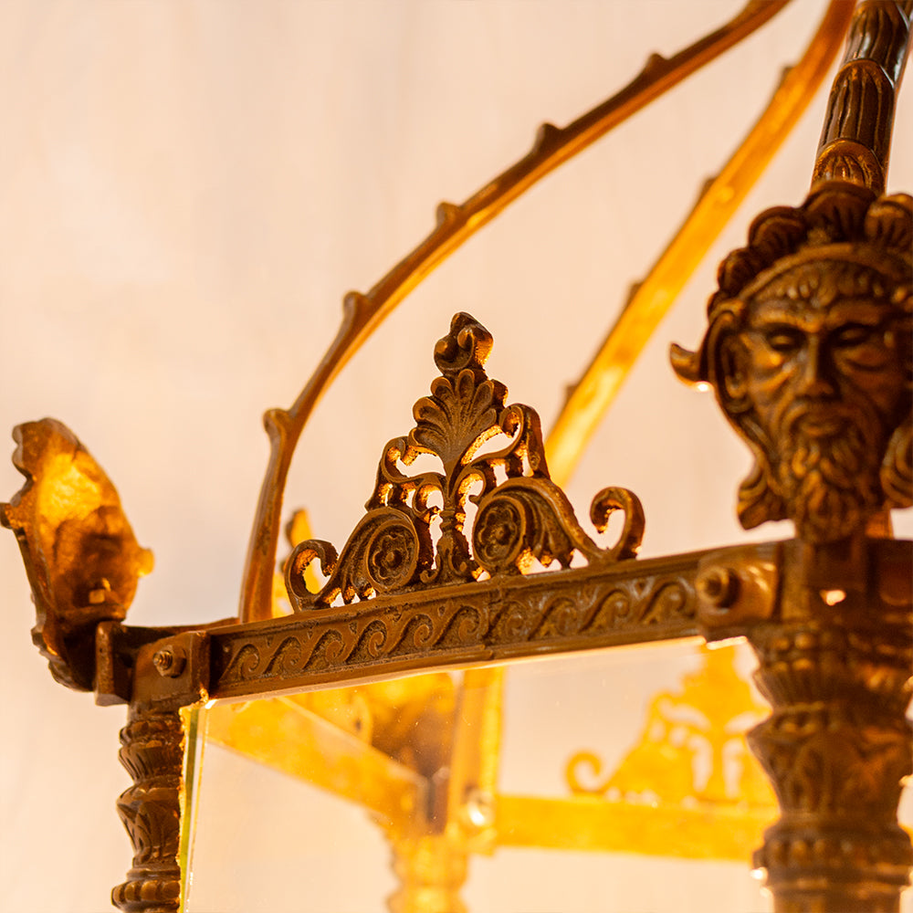 Ornate Brass Lantern Chandelier