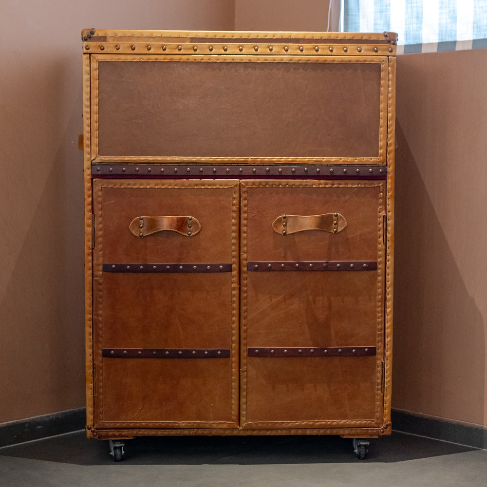 Vintage Trunk Bar Cabinet