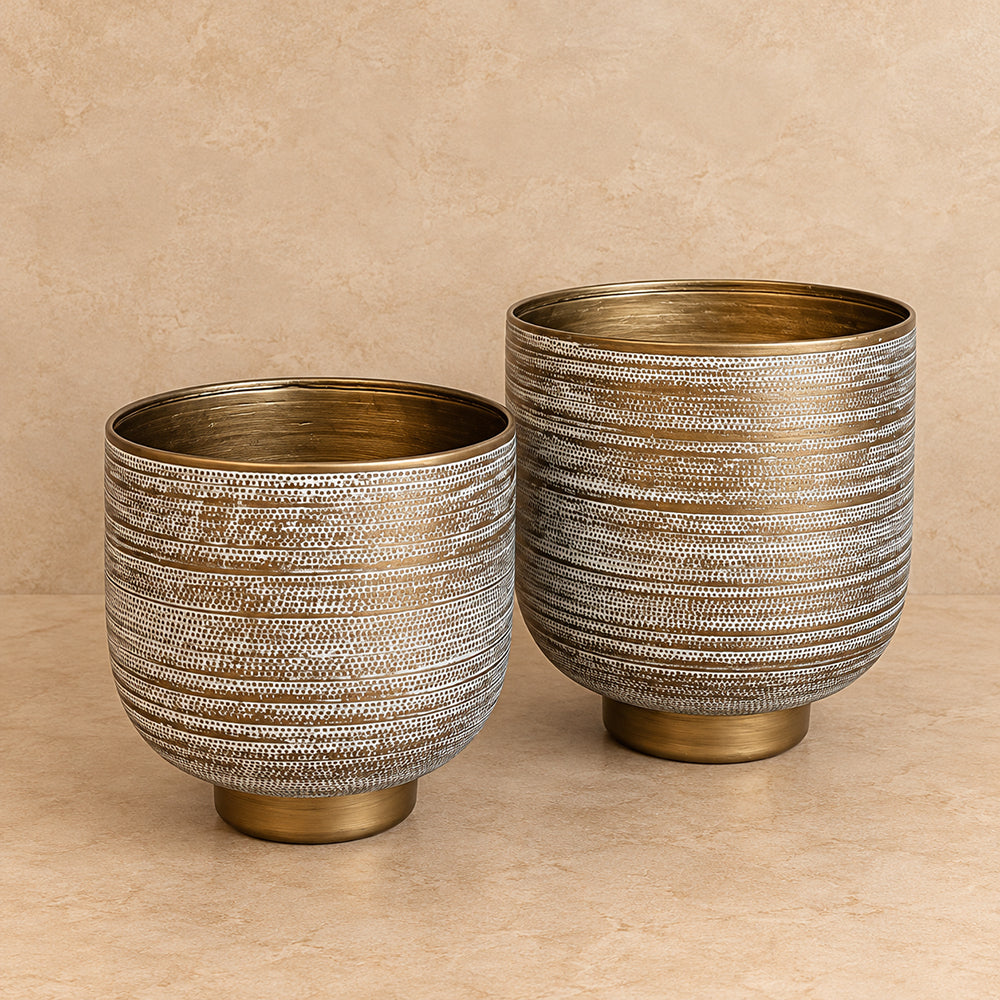 Vintage Patina Planter Set