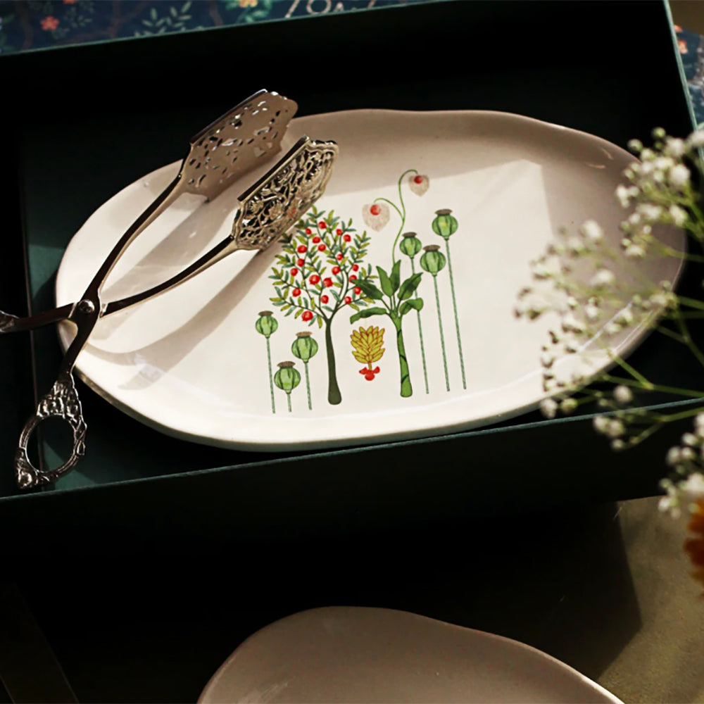 Bagh Platters & Tongs (Set of 3)