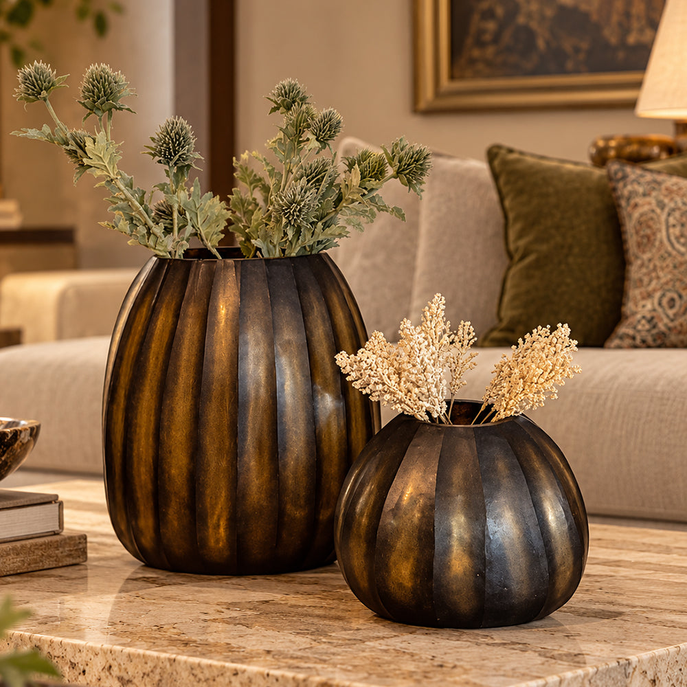 Ribbed Ocean Vase