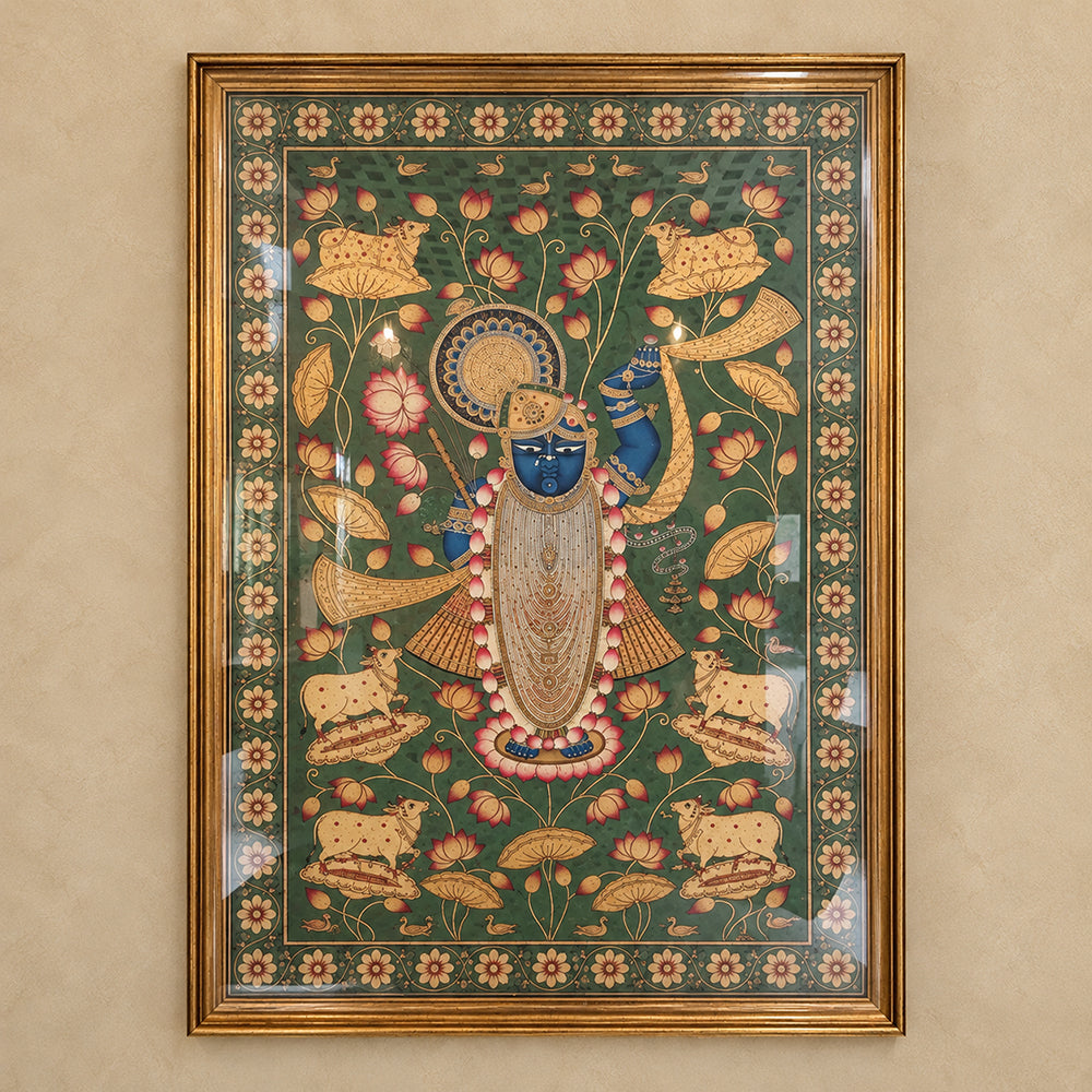 "Divine Shrinathji" Pichwai Framed Painting