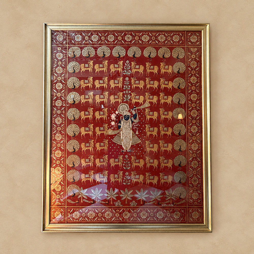 Gau Gokul Shrinathji Pichwai Framed Painting