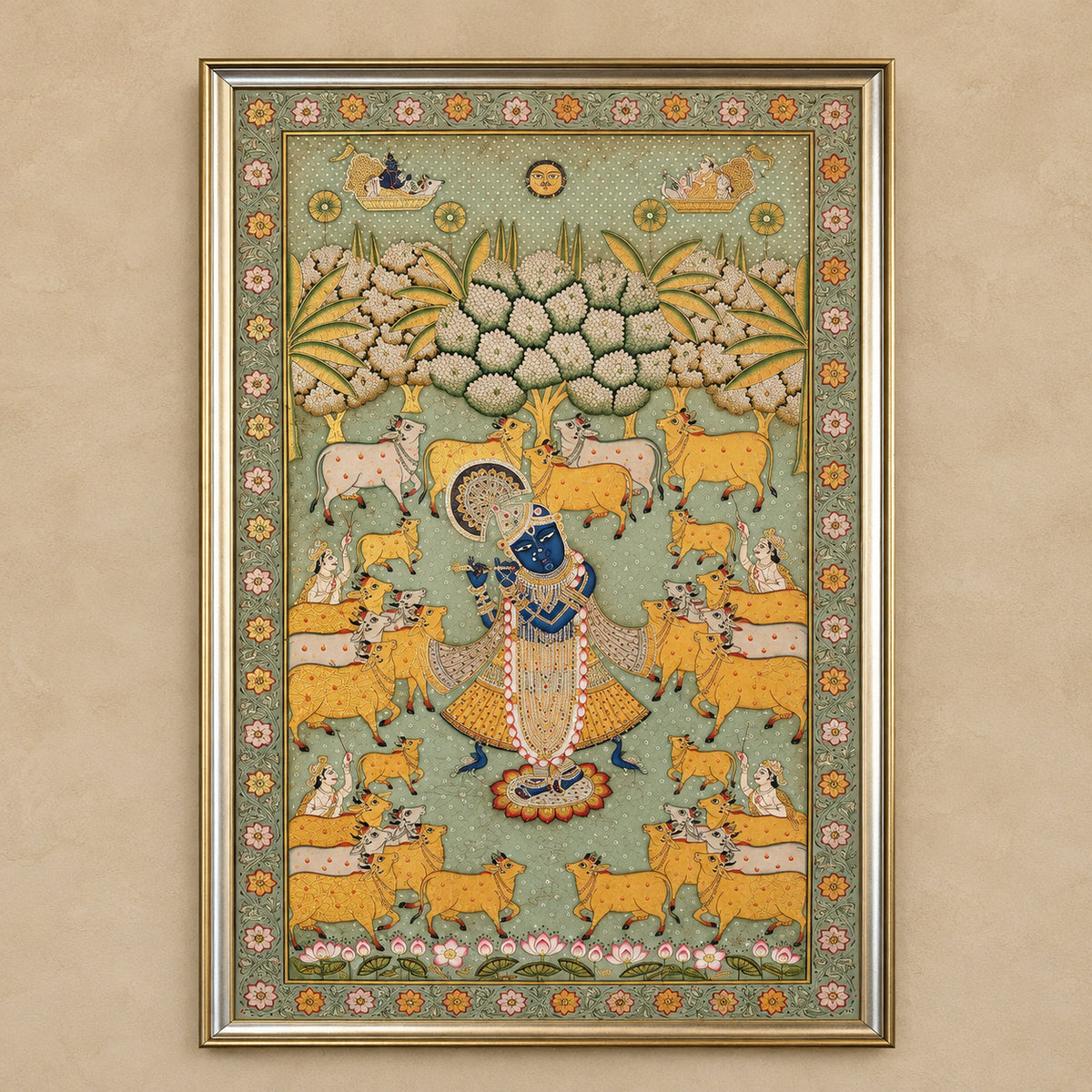 Nathdwara Sreenathji Pichwai Painting with Frame