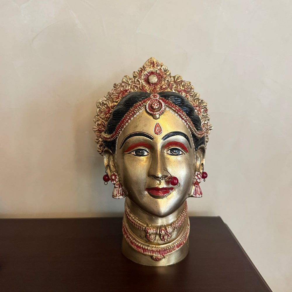 Antique Brass Goddess Head