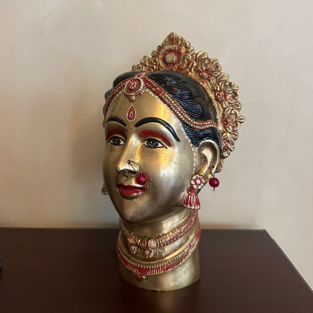Antique Brass Goddess Head
