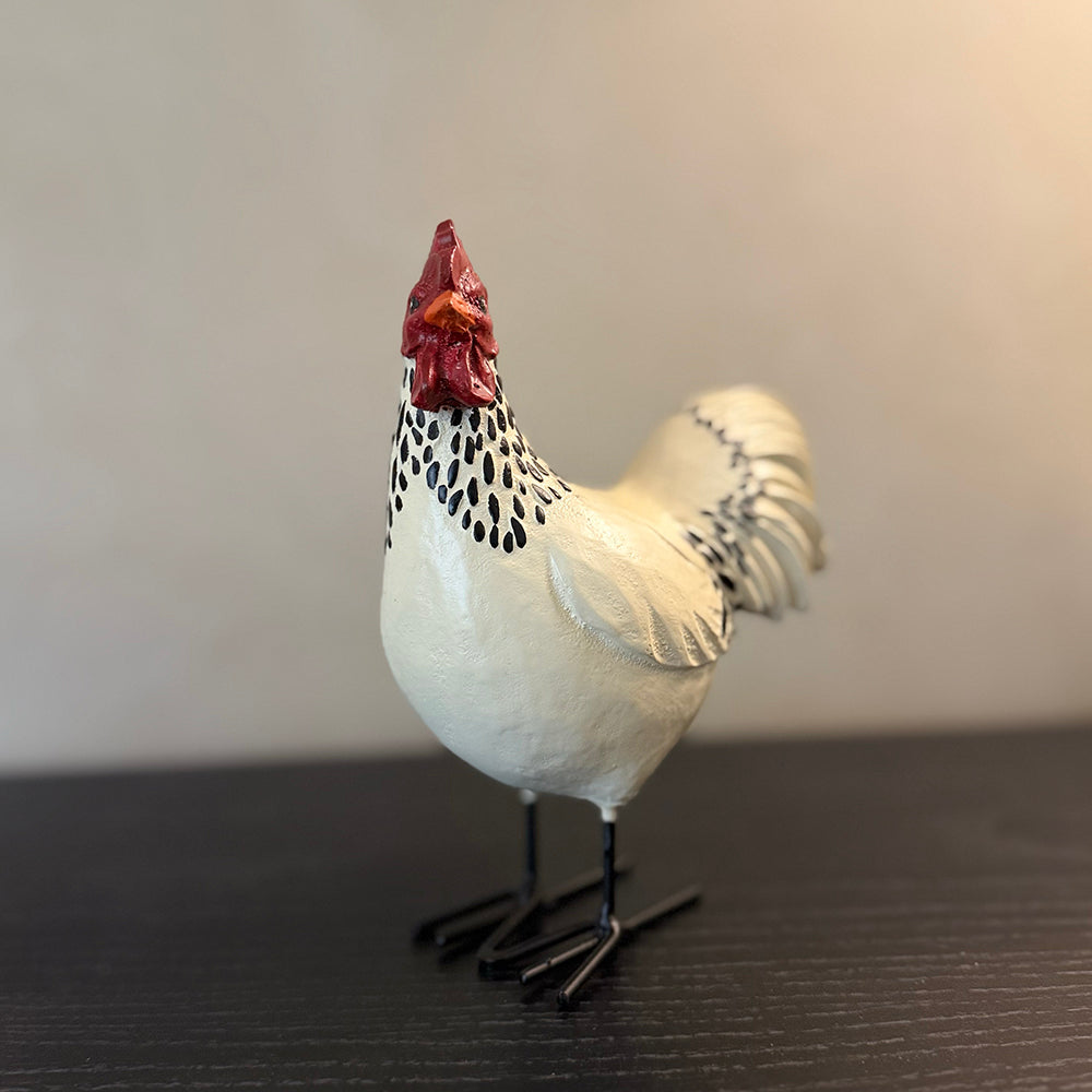 Speckled Farm Hen - White