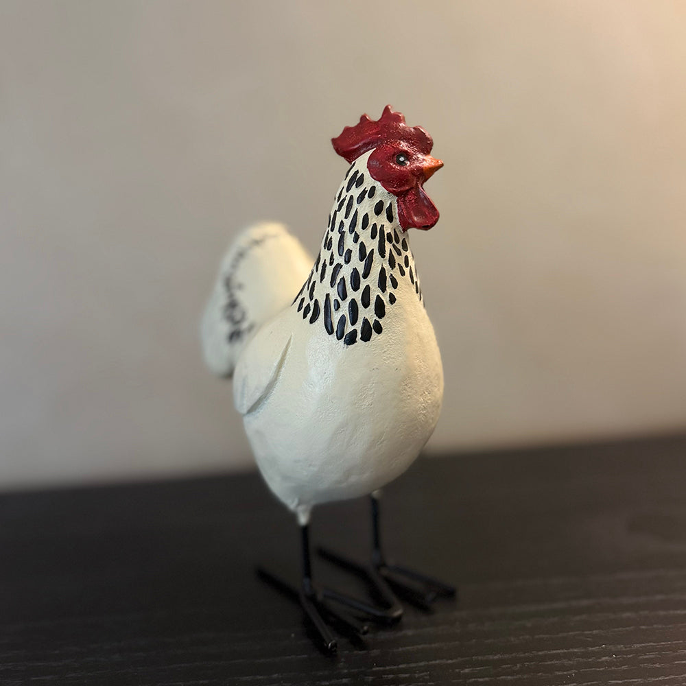 Speckled Farm Hen - White