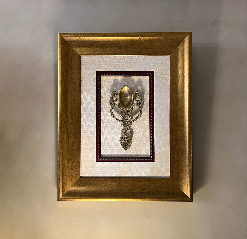 Framed Brass Radha Aarti Spoon