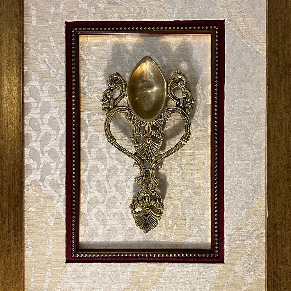 Framed Brass Radha Aarti Spoon