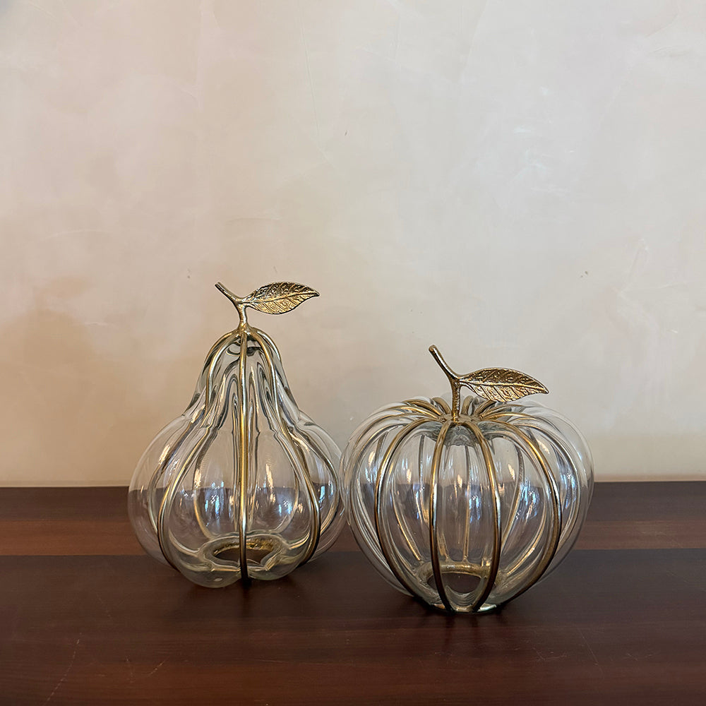 Blown Glass Pear & Apple Set