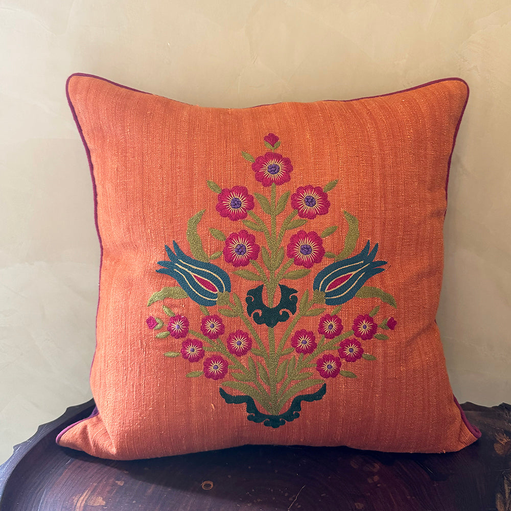 Custom Bloom Silk Cushion Cover