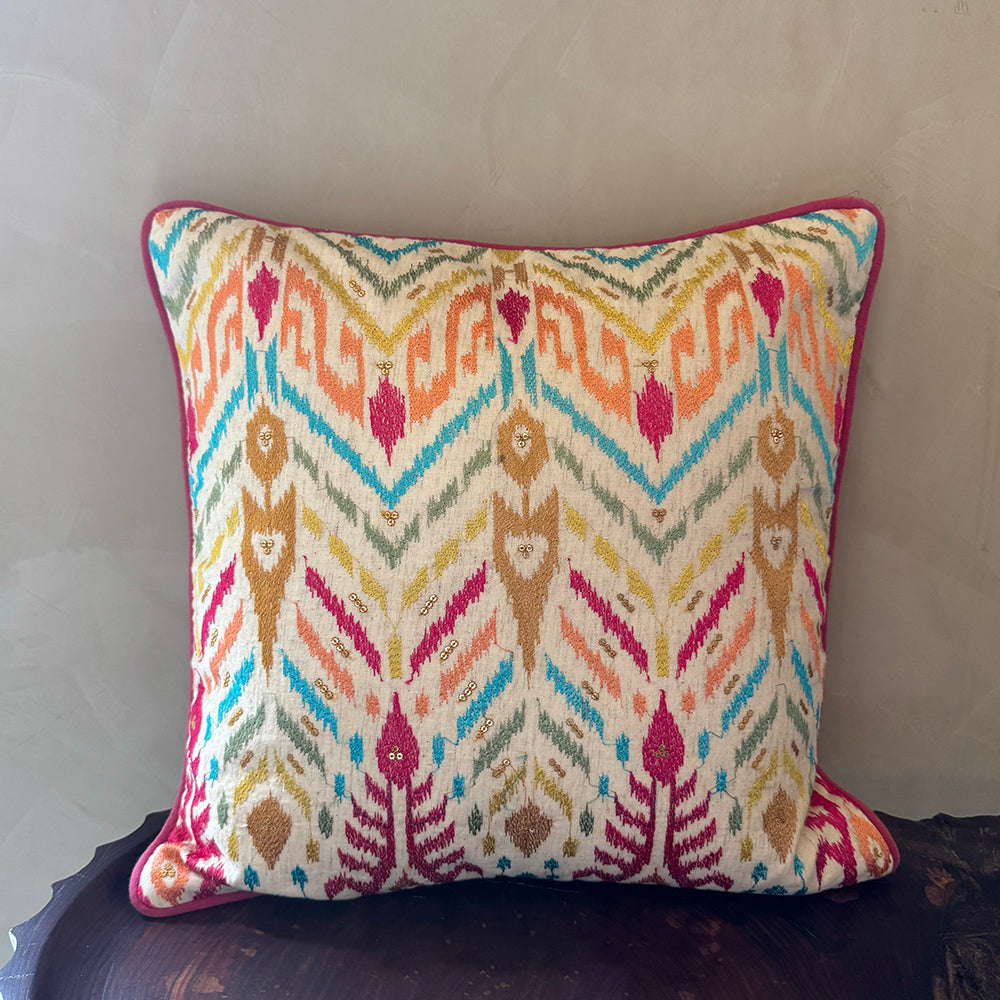 Sunburst Ikat Cushion Cover