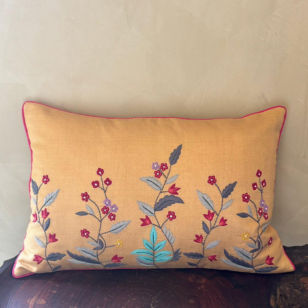 Gold Bloom Cushion Cover