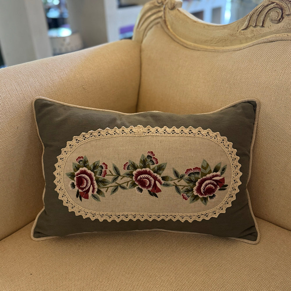 Custom Vintage Rose Cushion Cover