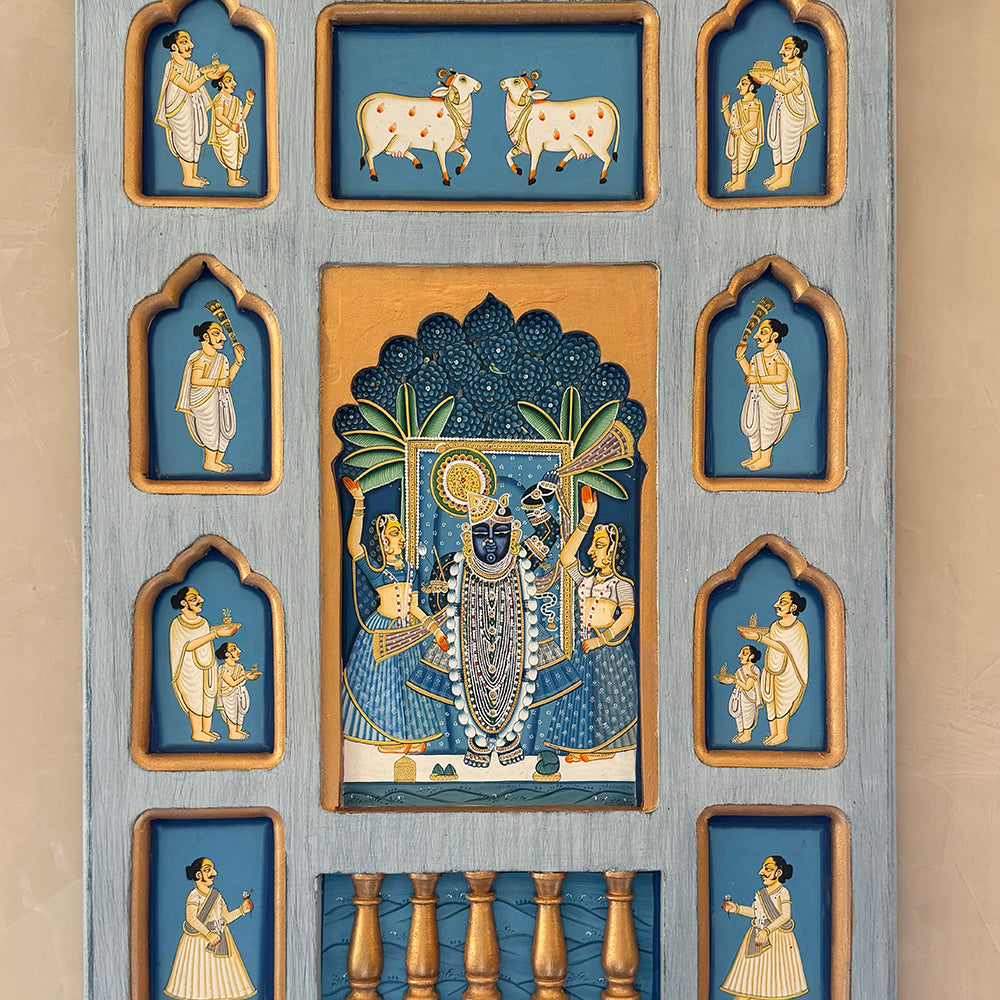 Hand Painted Pichwai Wooden Jharoka