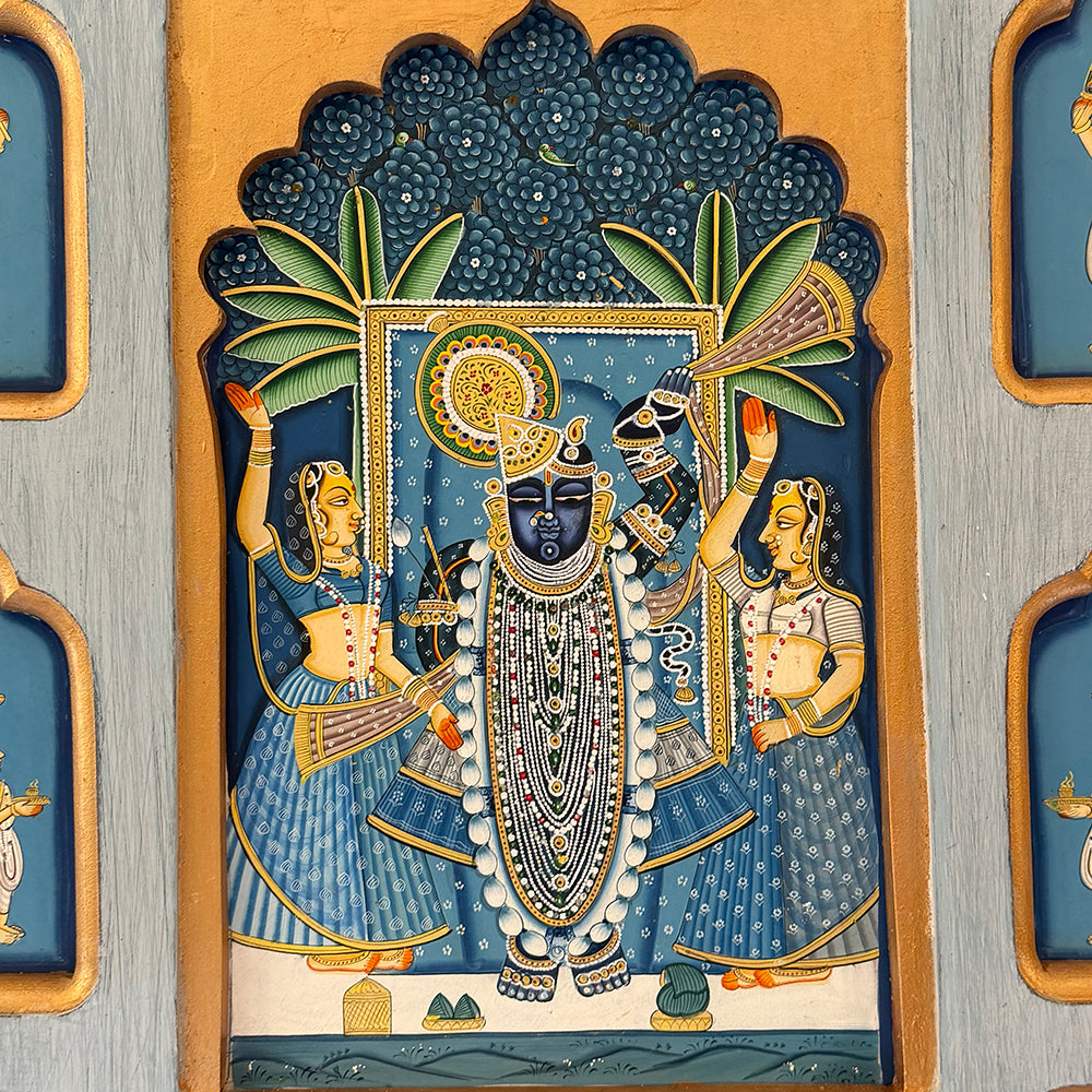 Hand Painted Pichwai Wooden Jharoka