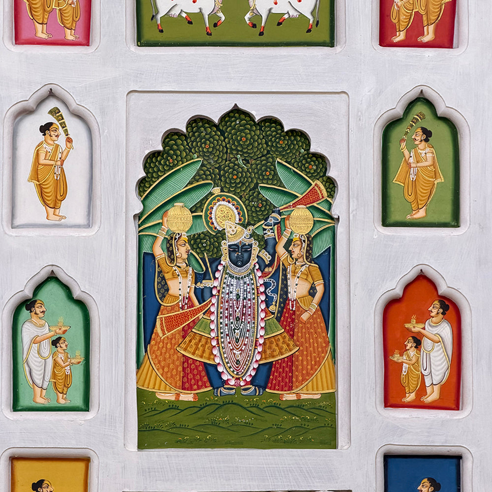 Hand Painted Pichwai Wooden Jharoka