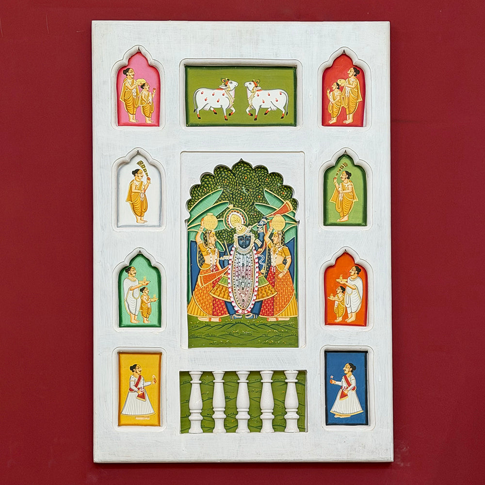 Hand Painted Pichwai Wooden Jharoka