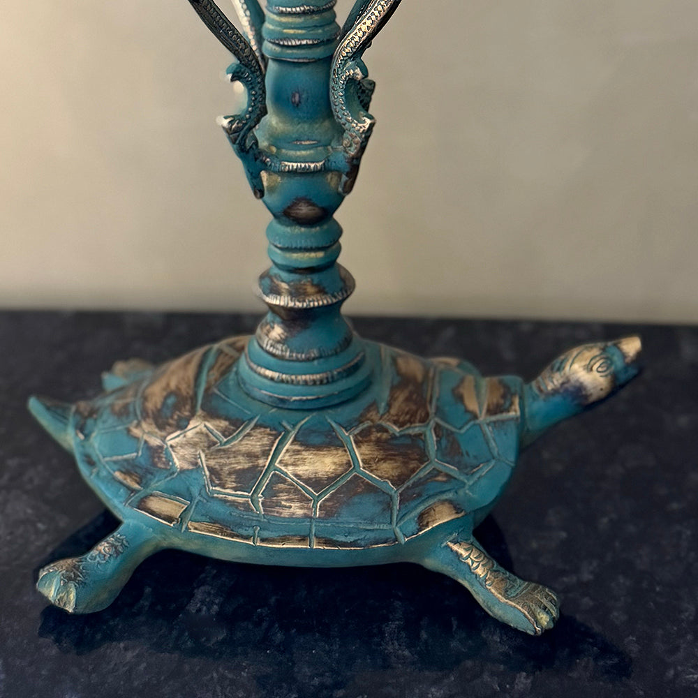 Antique Brass Peacock Lamp