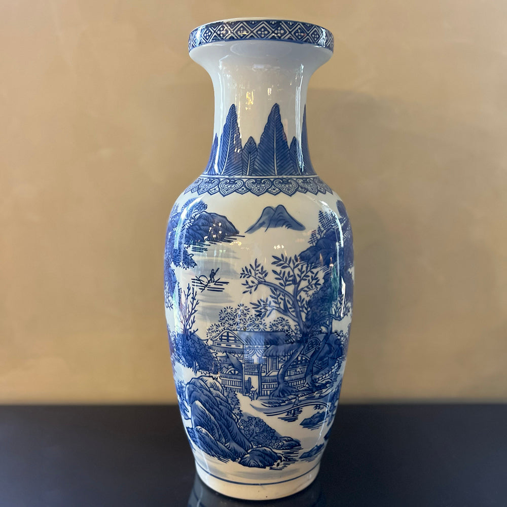 Blue & White Tall Vase