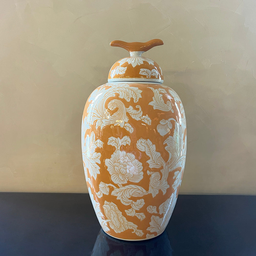 Medium Yellow & White Jar