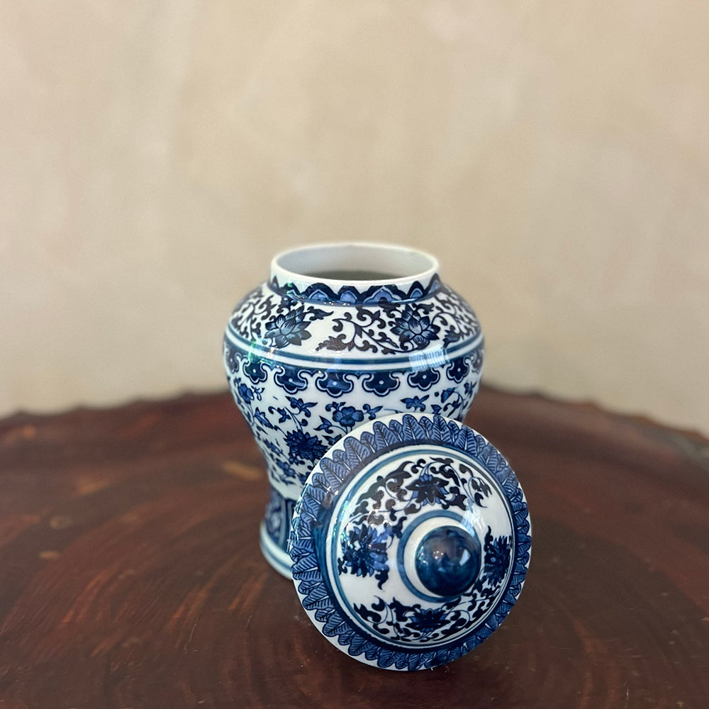 Blue & White Small Pot with Lid