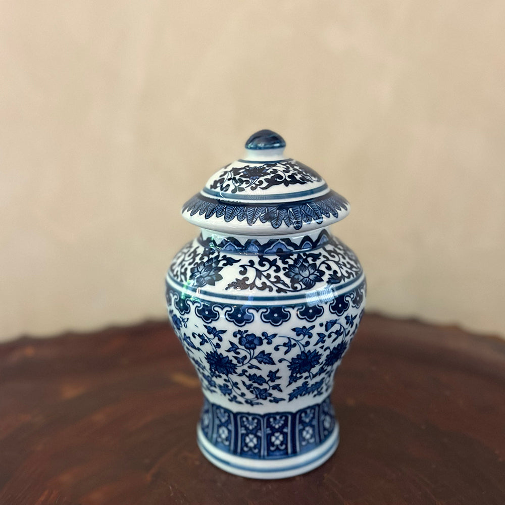 Blue & White Small Pot with Lid