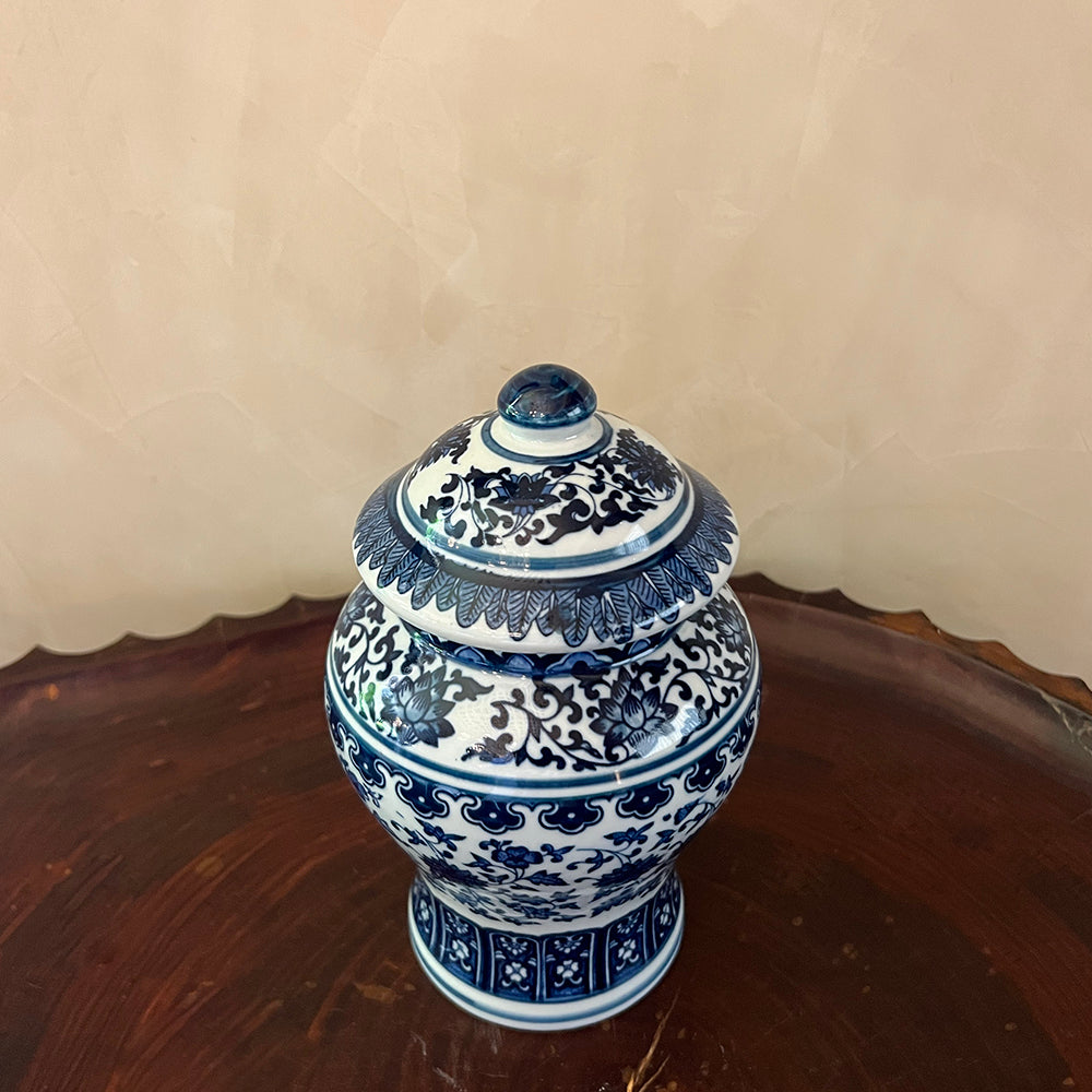 Blue & White Small Pot with Lid