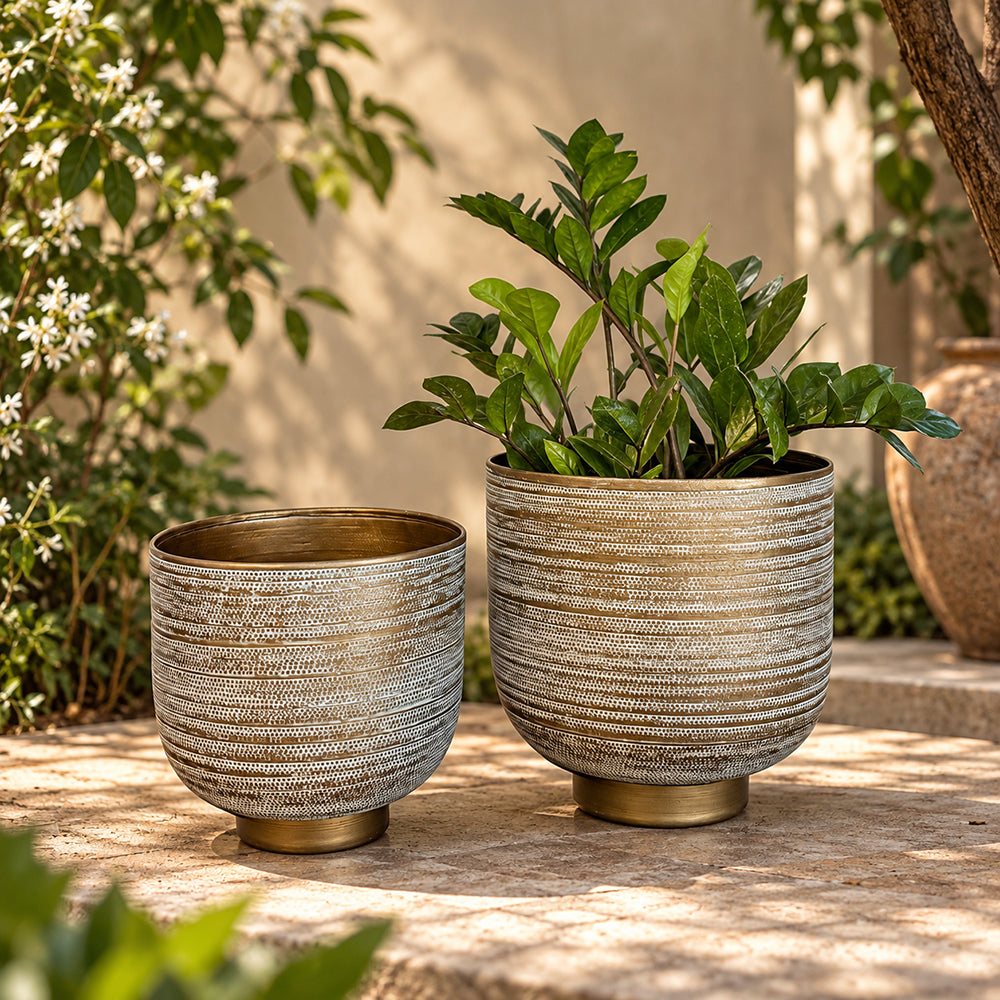 Vintage Patina Planter Set